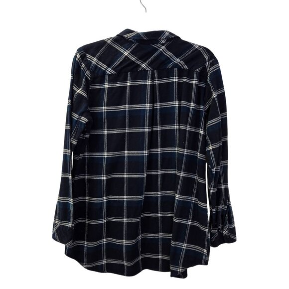 Kut from the Kloth Plaid Flannel Button Down Shirt Size Large - Picture 2 of 5